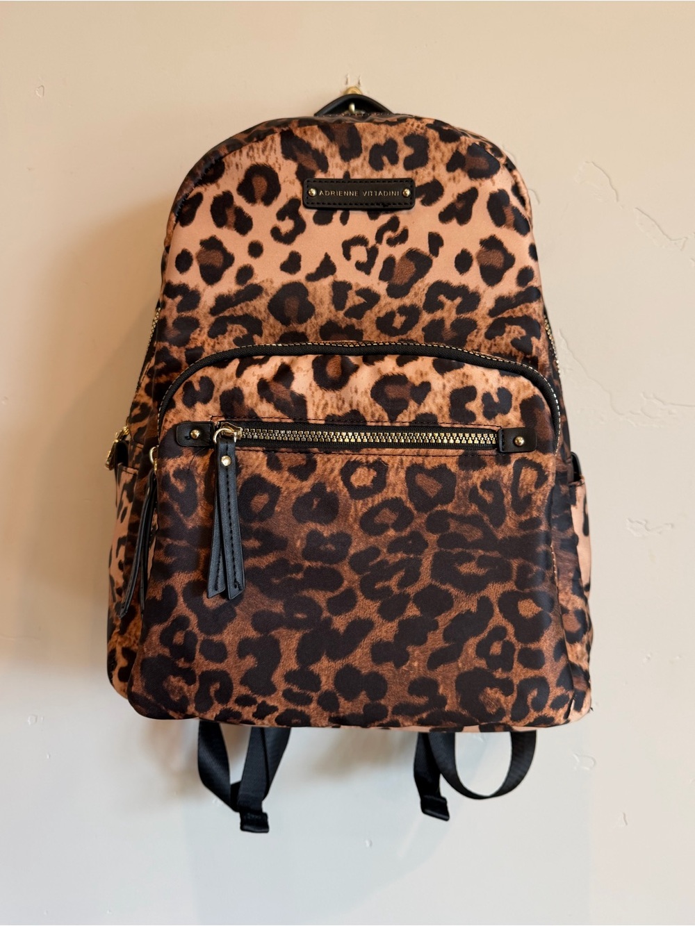 ADRIENNE VITTADINI Leopard Print Fashion Nylon Backpack
